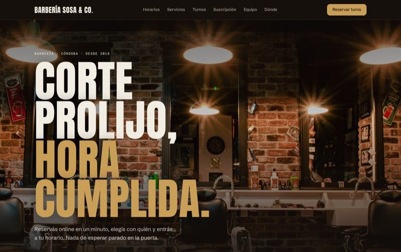 Demo de web para barbería, estilo moderno