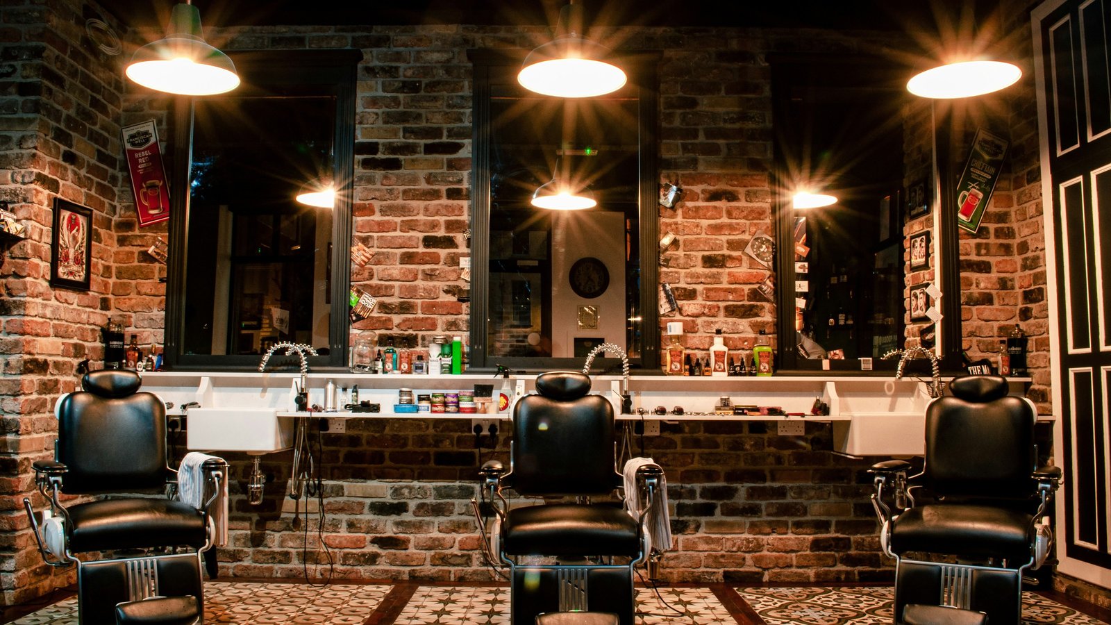 Interior de la barbería